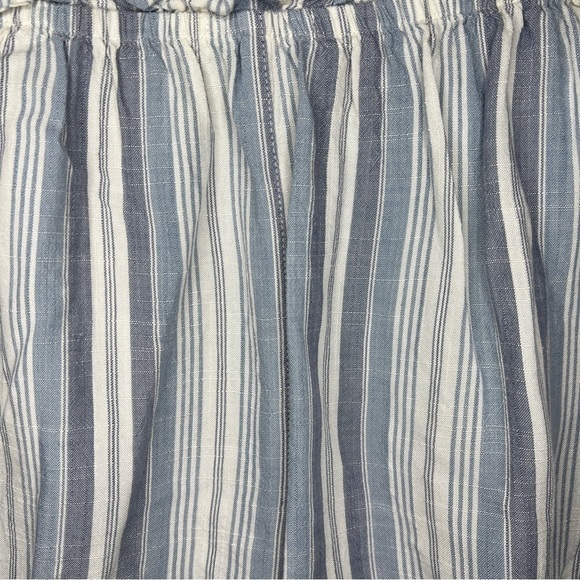 Small SO Brand Blue White Striped Pull On Shorts Elastic Waist Rayon Pockets - Picture 4 of 7